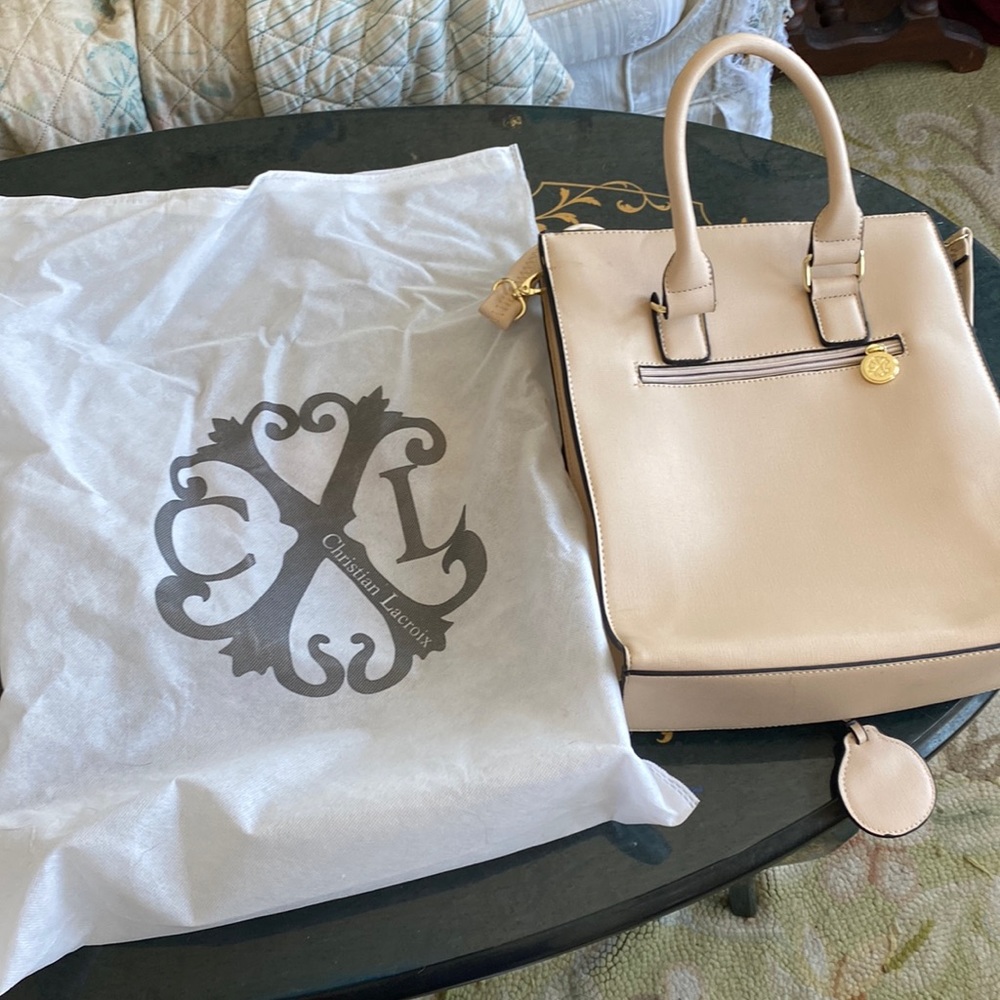 Christian LaCroix tan leather bag tan, vintage - ish never used.
